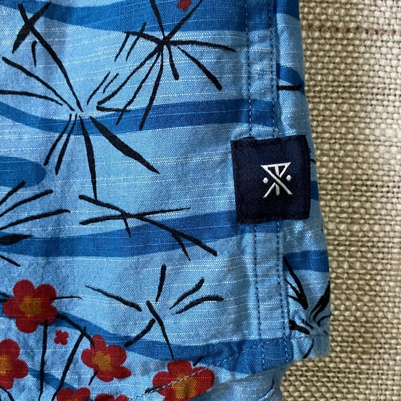 Roark Revival Mens Blue Cotton Tropical Summer Vacation Button Up Shirt-Sz-L - Picture 10 of 15